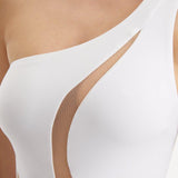 Sofi Tukker - Delta White One Shoulder Swimsuit | Moeva | Swimsuit | Each week unveils new pieces—luxury swimwear, fluid resort silhouettes, and elevated summer-to-evening essentials designed to carry you from coastal escapes to city nights.