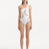 Sofi Tukker - Delta White One Shoulder Swimsuit | Moeva | Swimsuit | Each week unveils new pieces—luxury swimwear, fluid resort silhouettes, and elevated summer-to-evening essentials designed to carry you from coastal escapes to city nights.