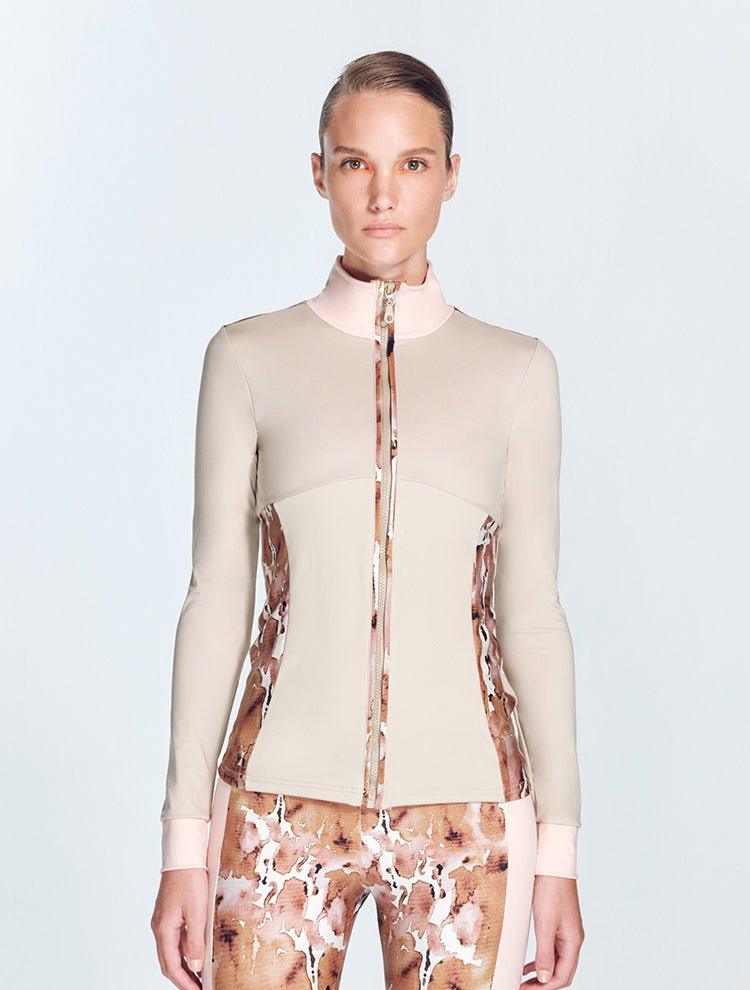 Dolores Floral Abstract Jacket | Moeva | Activewear | Each week unveils new pieces—luxury swimwear, fluid resort silhouettes, and elevated summer-to-evening essentials designed to carry you from coastal escapes to city nights.