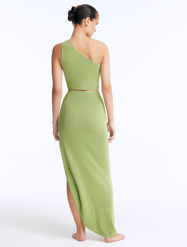 Eila Green One Shoulder Knitted Crop Top | Moeva | RTW Bustiers | Each week unveils new pieces—luxury swimwear, fluid resort silhouettes, and elevated summer-to-evening essentials designed to carry you from coastal escapes to city nights.