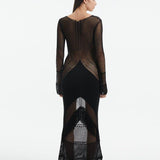 Sevval Sahin - Elba Black Long Sleeve Knit Fringe Maxi Dress | Moeva | Dress | Each week unveils new pieces—luxury swimwear, fluid resort silhouettes, and elevated summer-to-evening essentials designed to carry you from coastal escapes to city nights.