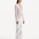 Şeyma Subaşı - Elba White Long Sleeve Knit Fringe Maxi Dress | Moeva | Dress | Each week unveils new pieces—luxury swimwear, fluid resort silhouettes, and elevated summer-to-evening essentials designed to carry you from coastal escapes to city nights.