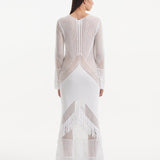 Şeyma Subaşı - Elba White Long Sleeve Knit Fringe Maxi Dress | Moeva | Dress | Each week unveils new pieces—luxury swimwear, fluid resort silhouettes, and elevated summer-to-evening essentials designed to carry you from coastal escapes to city nights.