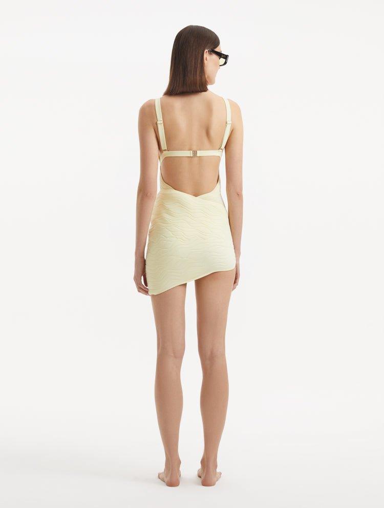Virginia Stablum - Breena Yellow V Neck Swimsuit - Ephram Yellow Wave-Textured Mini Skirt | Moeva | Set | Each week unveils new pieces—luxury swimwear, fluid resort silhouettes, and elevated summer-to-evening essentials designed to carry you from coastal escapes to city nights.