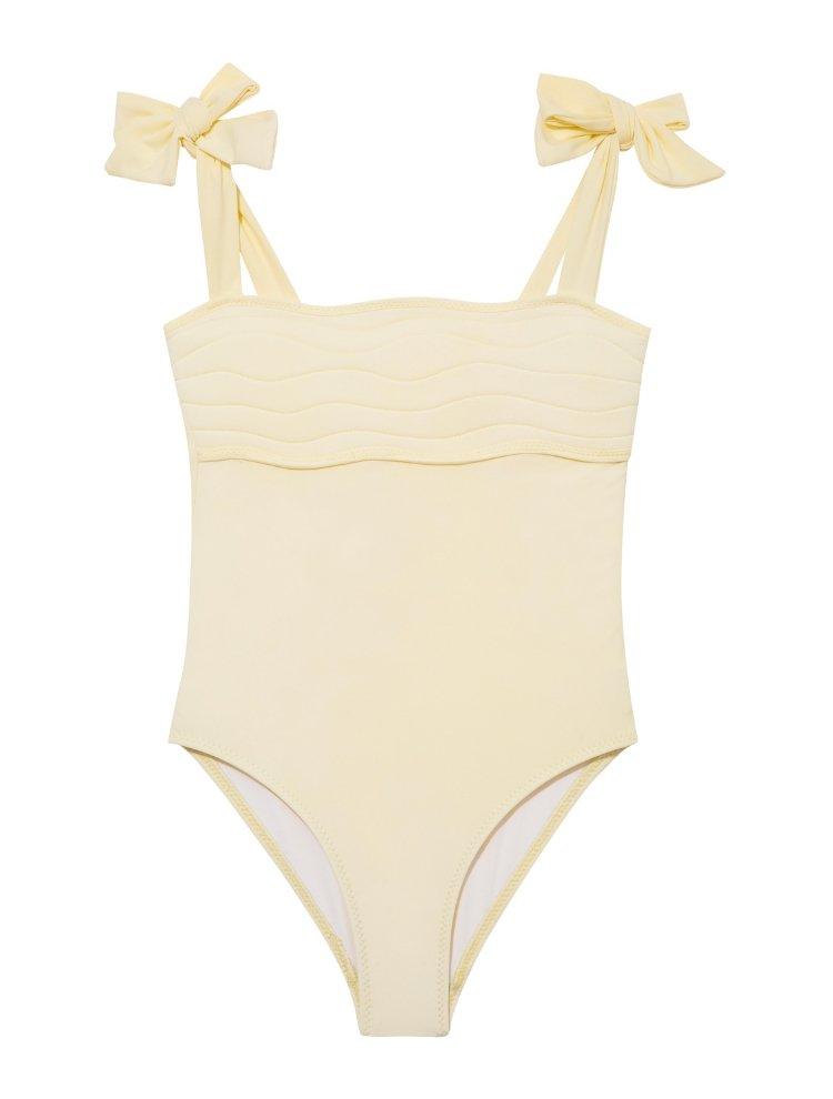 Everlee Yellow Kids Swimsuit with Bow Strap Detail | Moeva | Swimsuit | Each week unveils new pieces—luxury swimwear, fluid resort silhouettes, and elevated summer-to-evening essentials designed to carry you from coastal escapes to city nights.