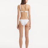 Eyre White One Shoulder Mid Coverage Textured Bikini Set | Moeva | Bikini Set | Each week unveils new pieces—luxury swimwear, fluid resort silhouettes, and elevated summer-to-evening essentials designed to carry you from coastal escapes to city nights.