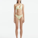 Eyre Yellow Mid Coverage Textured Bikini Bottom | Moeva | Bikini Bottom | Each week unveils new pieces—luxury swimwear, fluid resort silhouettes, and elevated summer-to-evening essentials designed to carry you from coastal escapes to city nights.