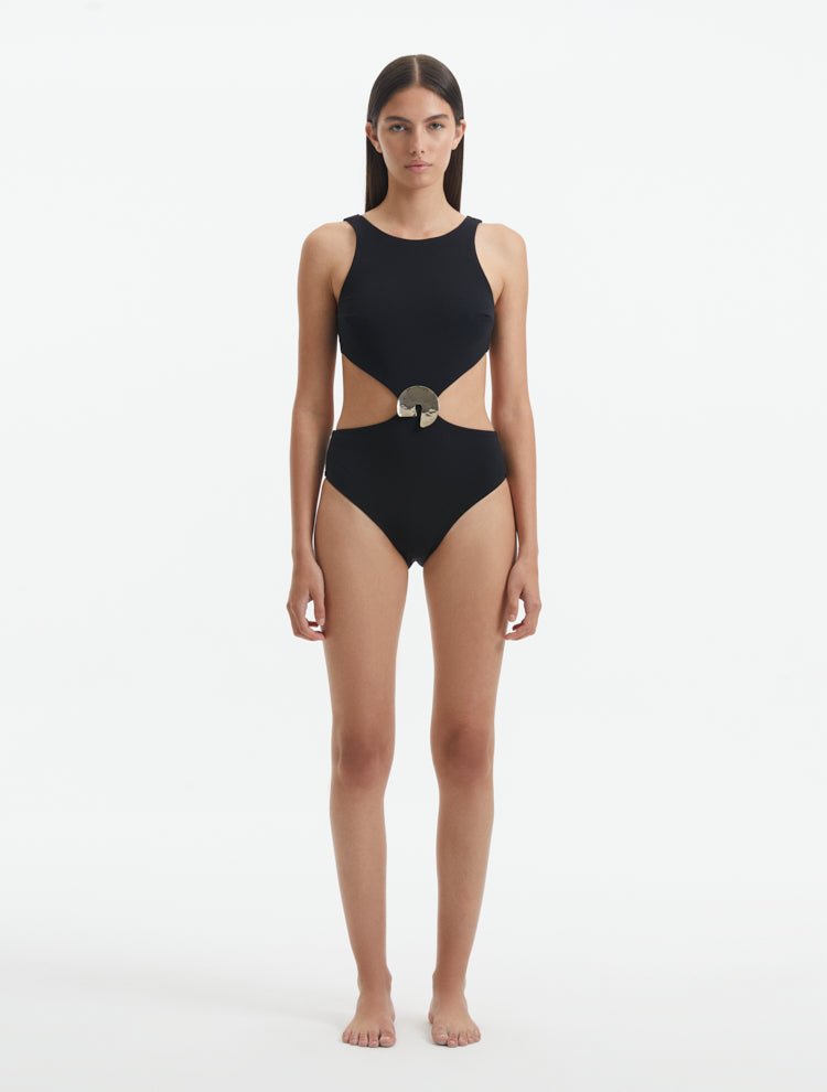 Honora Black Swimsuit - One Piece High Neck Swimsuit