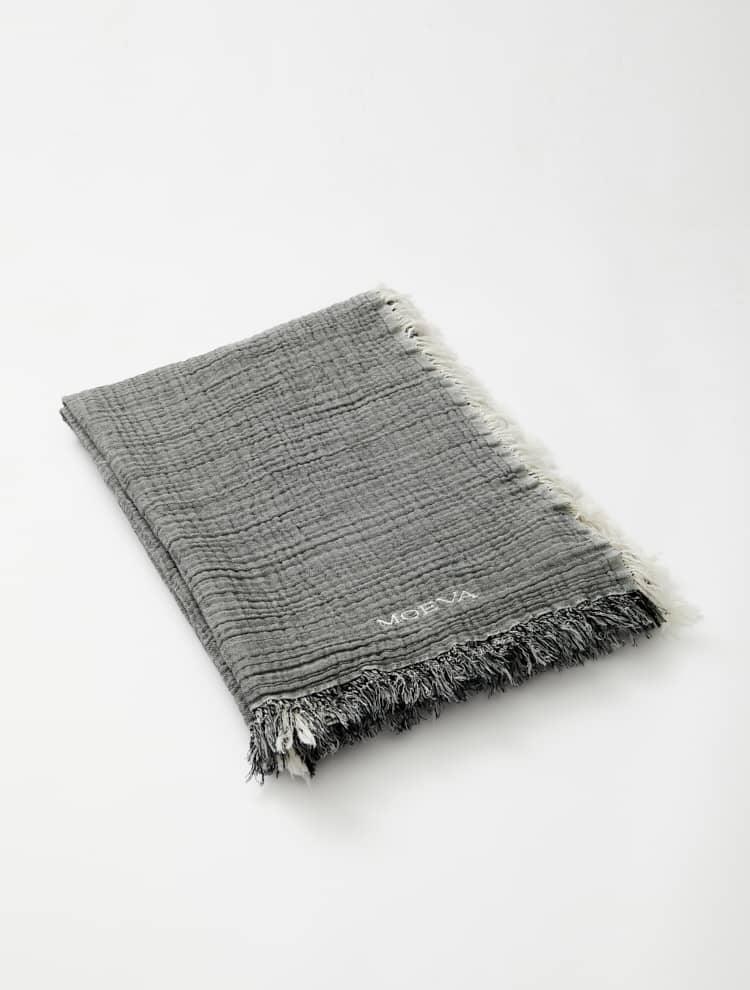 Ibiza Black/Ecru Towel | Moeva | Women Beach Towels | Each week unveils new pieces—luxury swimwear, fluid resort silhouettes, and elevated summer-to-evening essentials designed to carry you from coastal escapes to city nights.