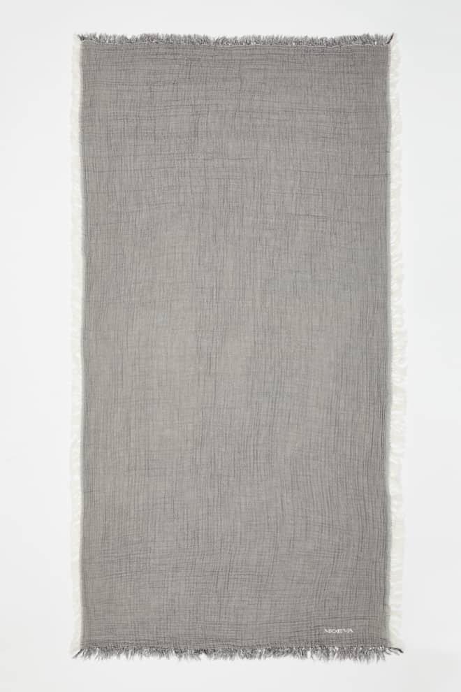 Ibiza Dark Grey/Ecru Towel | Moeva | Towel | Each week unveils new pieces—luxury swimwear, fluid resort silhouettes, and elevated summer-to-evening essentials designed to carry you from coastal escapes to city nights.