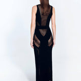 Izzy Black Sleeveless Knitted Maxi Dress | Moeva | Beachwear Dresses | Each week unveils new pieces—luxury swimwear, fluid resort silhouettes, and elevated summer-to-evening essentials designed to carry you from coastal escapes to city nights.