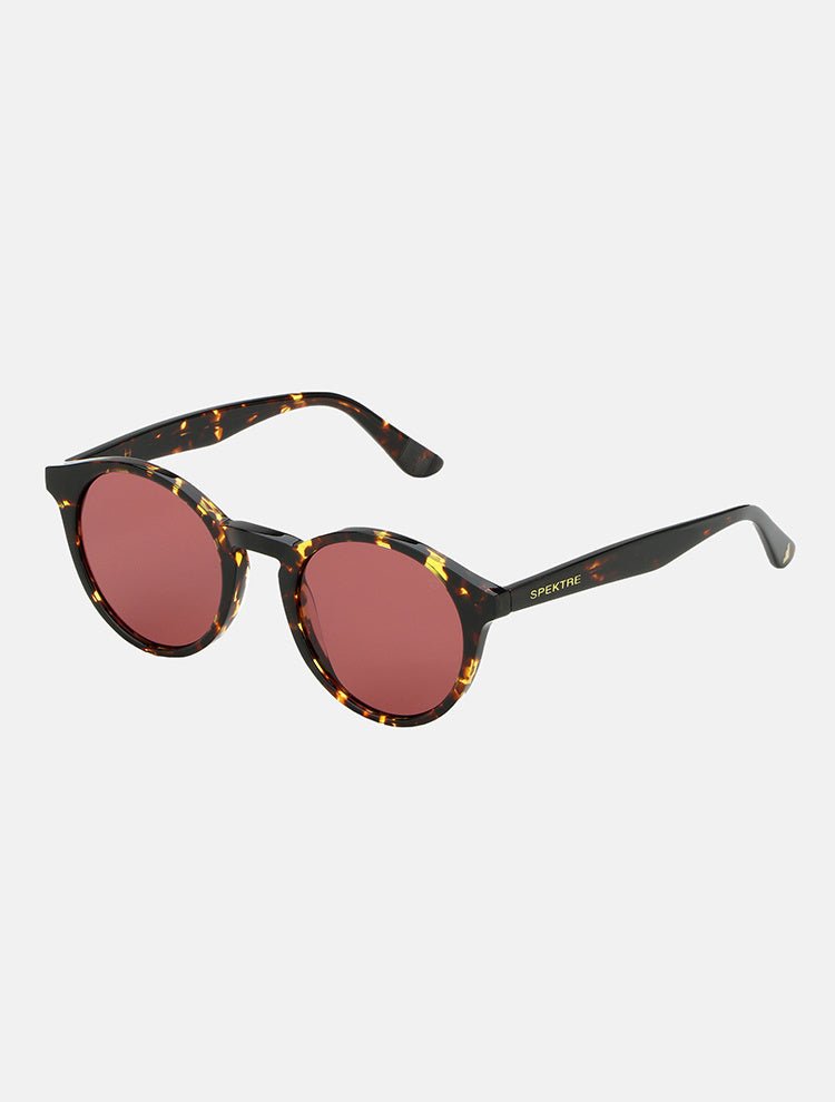 Front View: Jinx Burgundy Sunglasses - Oval Shaped Sunglasses, Metal, MOEVA Luxury Swimwear