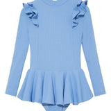 Jojo Baby Blue Textured Ruffle Skirt Swimsuit | Moeva | Kids Swimsuits | Each week unveils new pieces—luxury swimwear, fluid resort silhouettes, and elevated summer-to-evening essentials designed to carry you from coastal escapes to city nights.