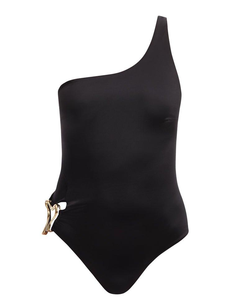 Kaimana Black One Shoulder Satin Swimsuit | Moeva | Swimsuit | Each week unveils new pieces—luxury swimwear, fluid resort silhouettes, and elevated summer-to-evening essentials designed to carry you from coastal escapes to city nights.