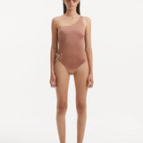Kaimana Brown One Shoulder Satin Swimsuit | Moeva | Swimsuit | Each week unveils new pieces—luxury swimwear, fluid resort silhouettes, and elevated summer-to-evening essentials designed to carry you from coastal escapes to city nights.