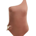 Kaimana Brown One Shoulder Satin Swimsuit | Moeva | Swimsuit | Each week unveils new pieces—luxury swimwear, fluid resort silhouettes, and elevated summer-to-evening essentials designed to carry you from coastal escapes to city nights.