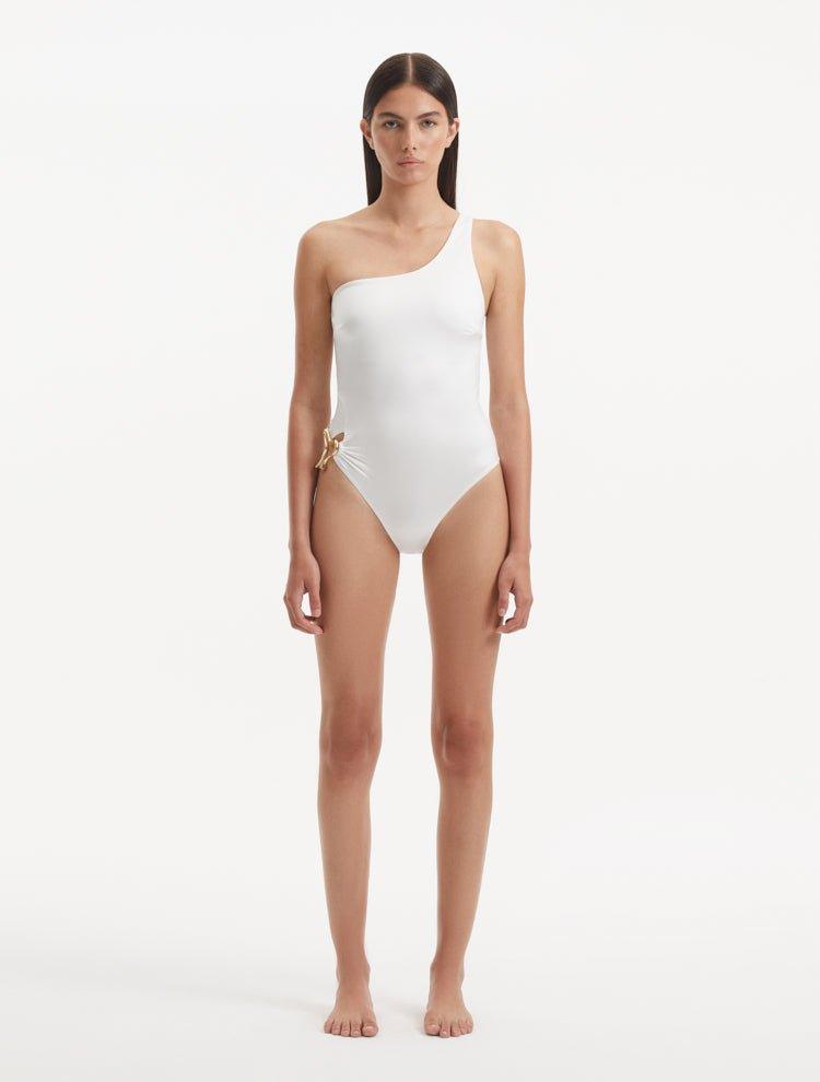 Kaimana White One Shoulder Satin Swimsuit | Moeva | Swimsuit | Each week unveils new pieces—luxury swimwear, fluid resort silhouettes, and elevated summer-to-evening essentials designed to carry you from coastal escapes to city nights.