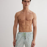 Louis Green Abstract Quick-Dry Swim Shorts | Moeva | Men Ultralight Swim Shorts | Each week unveils new pieces—luxury swimwear, fluid resort silhouettes, and elevated summer-to-evening essentials designed to carry you from coastal escapes to city nights.