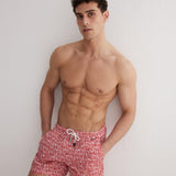 Louis Red Mosaic Quick-Dry Swim Shorts | Moeva | Men Ultralight Swim Shorts | Each week unveils new pieces—luxury swimwear, fluid resort silhouettes, and elevated summer-to-evening essentials designed to carry you from coastal escapes to city nights.