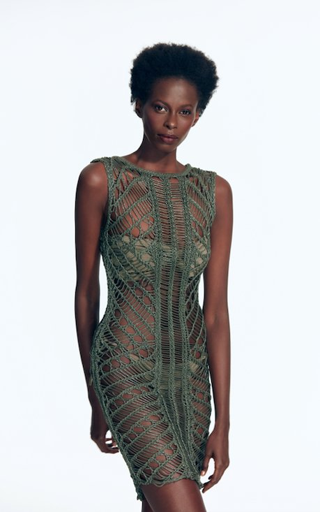 Maggie Army Green Dress | Moeva | Beachwear Dresses | Each week unveils new pieces—luxury swimwear, fluid resort silhouettes, and elevated summer-to-evening essentials designed to carry you from coastal escapes to city nights.