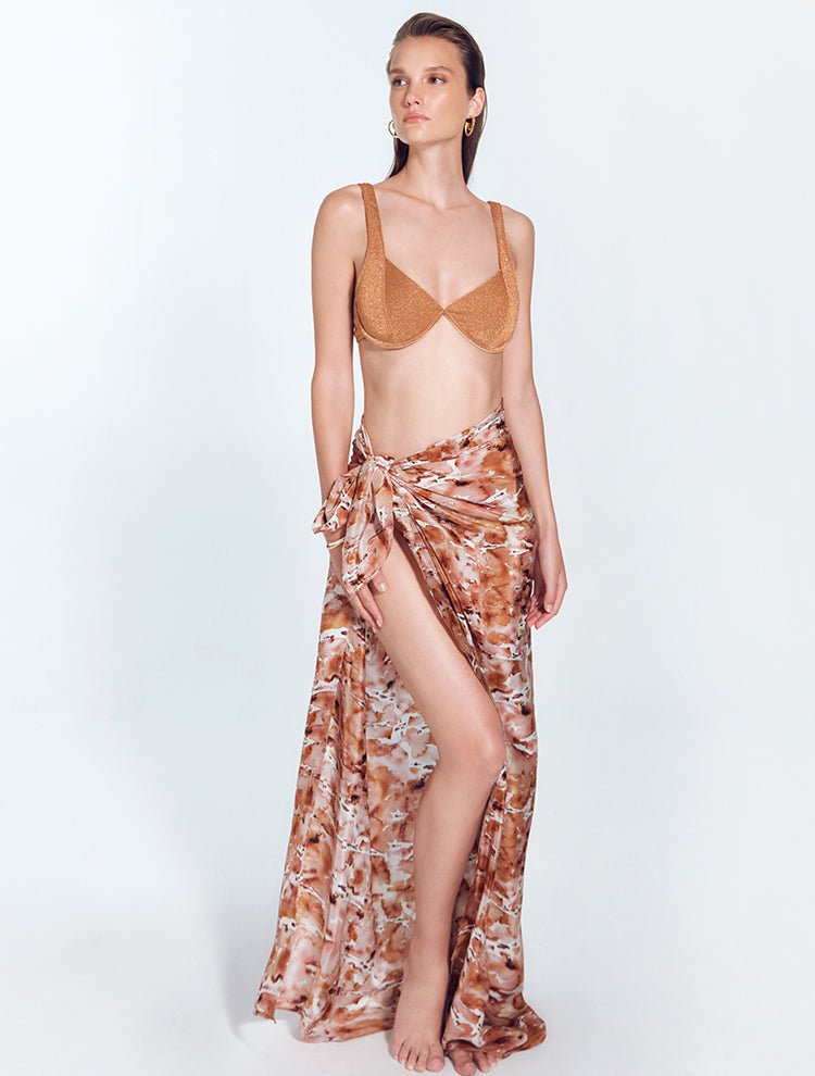 Mira Floral Abstract Pareo -Beachwear Skirt Moeva