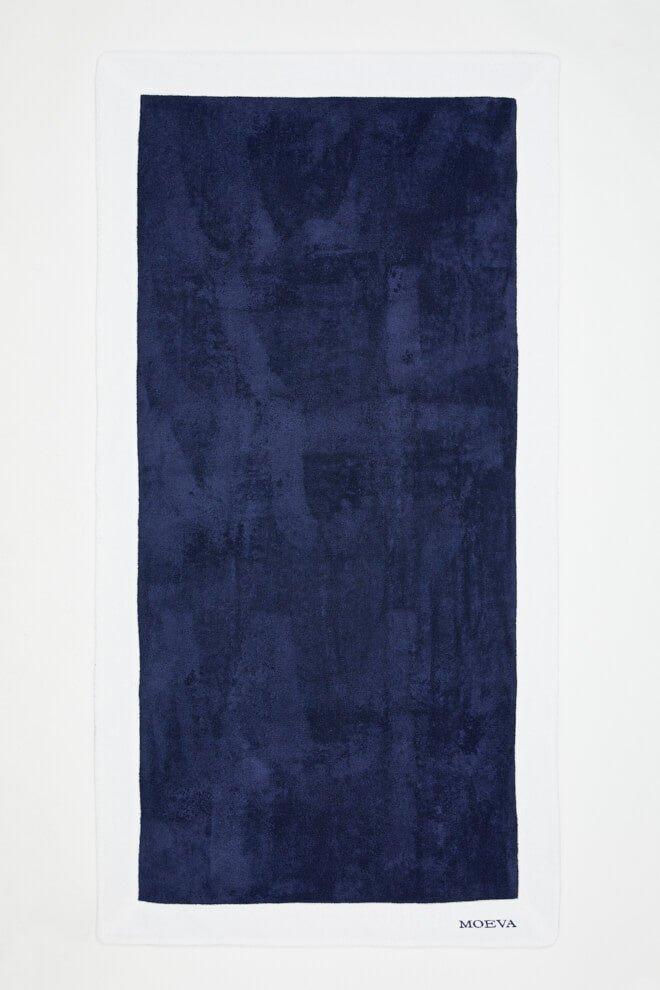 Monaco Dark Blue/White Towel | Moeva | Towel | Each week unveils new pieces—luxury swimwear, fluid resort silhouettes, and elevated summer-to-evening essentials designed to carry you from coastal escapes to city nights.