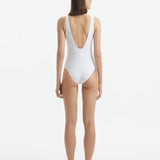 Naida White V Neck Textured Swimsuit | Moeva | Swimsuit | Each week unveils new pieces—luxury swimwear, fluid resort silhouettes, and elevated summer-to-evening essentials designed to carry you from coastal escapes to city nights.