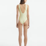 Carina Zavline - Naida Yellow V Neck Textured Swimsuit | Moeva | Swimsuit | Each week unveils new pieces—luxury swimwear, fluid resort silhouettes, and elevated summer-to-evening essentials designed to carry you from coastal escapes to city nights.