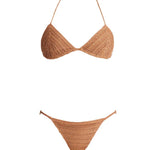 Nash Bronze Triangle Mid Coverage Bikini Set | Moeva | Bikini Set | Each week unveils new pieces—luxury swimwear, fluid resort silhouettes, and elevated summer-to-evening essentials designed to carry you from coastal escapes to city nights.
