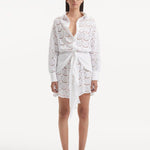 Rüya Büyüktetik - Nayeli White Tie-Front Cotton Shirt Dress | Moeva | Dress | Each week unveils new pieces—luxury swimwear, fluid resort silhouettes, and elevated summer-to-evening essentials designed to carry you from coastal escapes to city nights.
