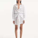 Rüya Büyüktetik - Nayeli White Tie-Front Cotton Shirt Dress | Moeva | Dress | Each week unveils new pieces—luxury swimwear, fluid resort silhouettes, and elevated summer-to-evening essentials designed to carry you from coastal escapes to city nights.