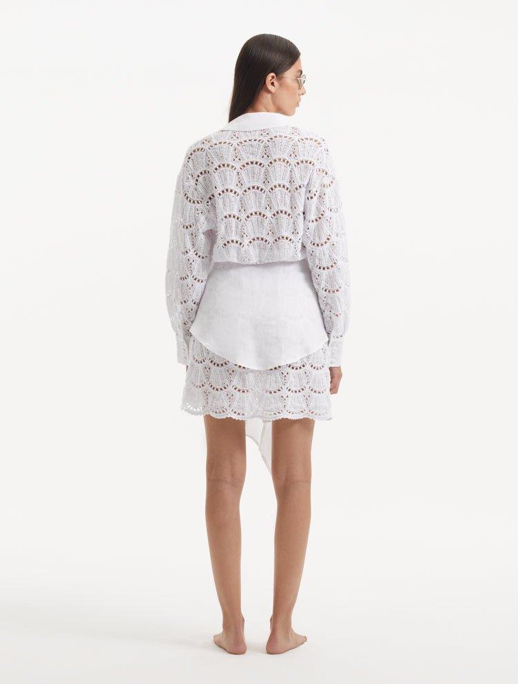 Rüya Büyüktetik - Nayeli White Tie-Front Cotton Shirt Dress | Moeva | Dress | Each week unveils new pieces—luxury swimwear, fluid resort silhouettes, and elevated summer-to-evening essentials designed to carry you from coastal escapes to city nights.