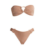 Nixie Bronze Bandeau Mid Coverage Bikini Set | Moeva | Bikini Sets | Each week unveils new pieces—luxury swimwear, fluid resort silhouettes, and elevated summer-to-evening essentials designed to carry you from coastal escapes to city nights.