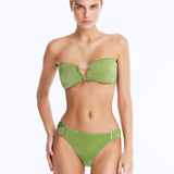 Nixie Green Bandeau Mid Coverage Bikini Set | Moeva | Bikini Sets | Each week unveils new pieces—luxury swimwear, fluid resort silhouettes, and elevated summer-to-evening essentials designed to carry you from coastal escapes to city nights.