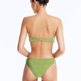 Nixie Green Bandeau Mid Coverage Bikini Set | Moeva | Bikini Sets | Each week unveils new pieces—luxury swimwear, fluid resort silhouettes, and elevated summer-to-evening essentials designed to carry you from coastal escapes to city nights.