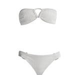 Nixie Silver Bandeau Mid Coverage Bikini Set | Moeva | Bikini Set | Each week unveils new pieces—luxury swimwear, fluid resort silhouettes, and elevated summer-to-evening essentials designed to carry you from coastal escapes to city nights.