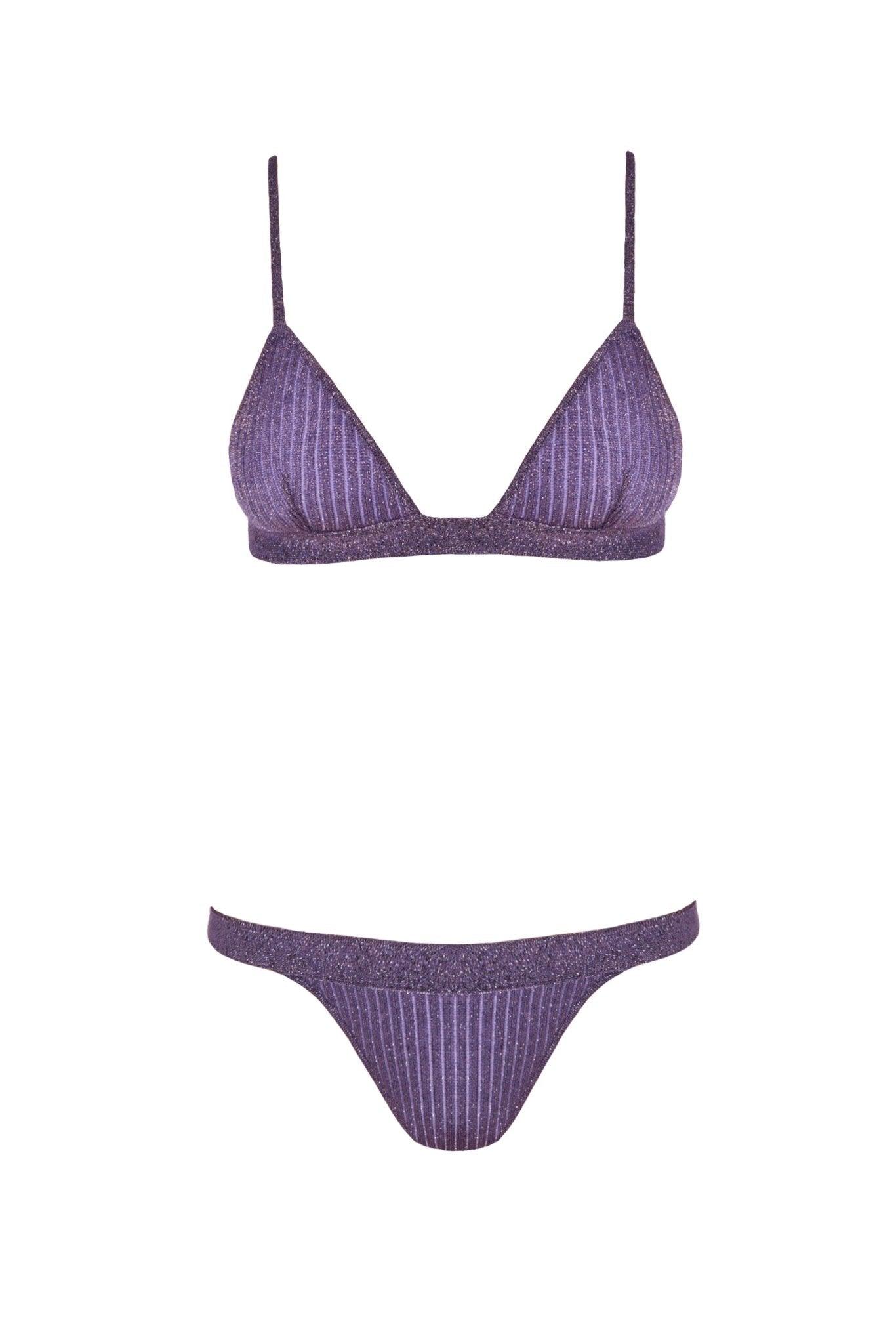 North Lilac Triangle Mid Coverage Knitted Bikini Set | Moeva | Bikini Set | Each week unveils new pieces—luxury swimwear, fluid resort silhouettes, and elevated summer-to-evening essentials designed to carry you from coastal escapes to city nights.