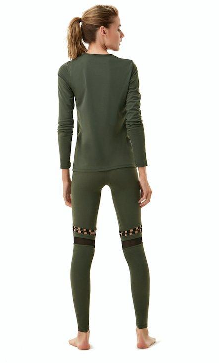 Orla Army Green Leggings | Moeva | Activewear | Each week unveils new pieces—luxury swimwear, fluid resort silhouettes, and elevated summer-to-evening essentials designed to carry you from coastal escapes to city nights.