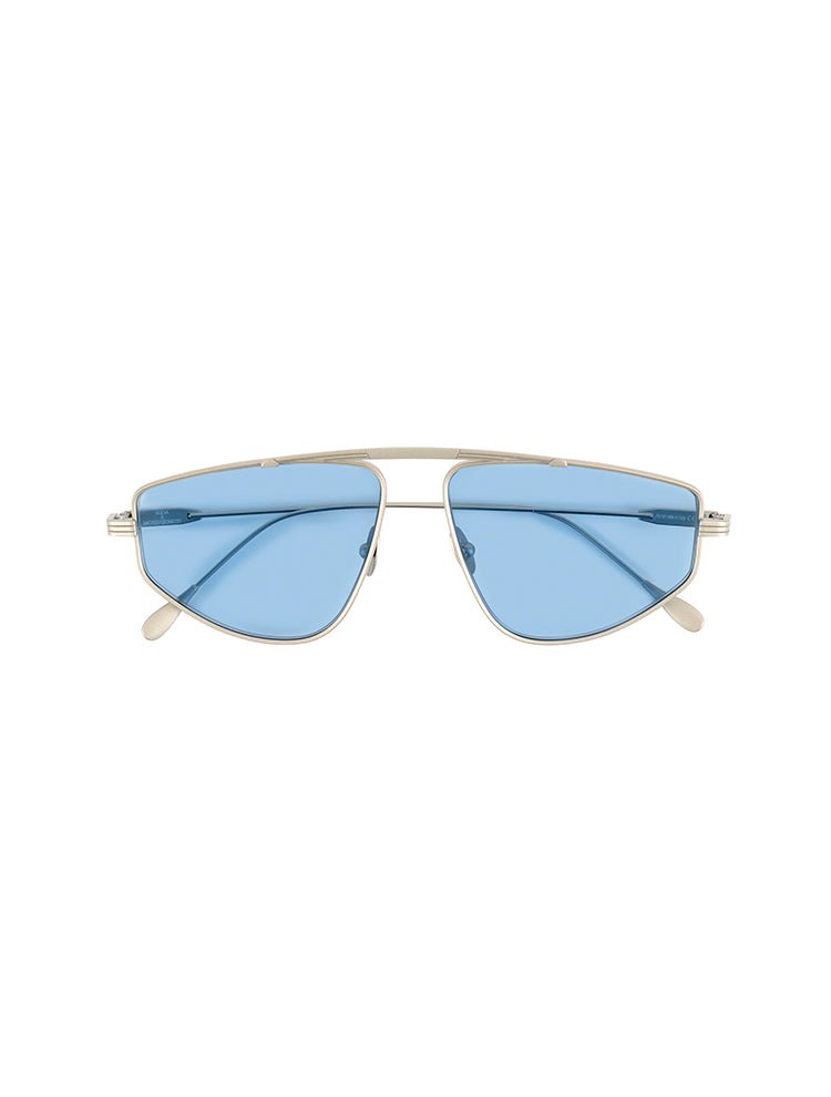 Palmdale Blue Aviator Sunglasses With Brushed Steel Frame -Women Sunglasses Moeva
