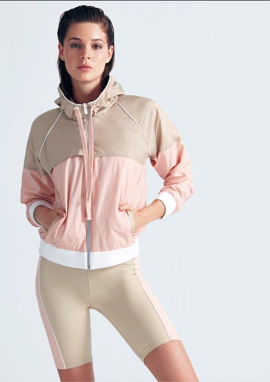 Parker Beige/Pink Jacket | Moeva | Activewear | Each week unveils new pieces—luxury swimwear, fluid resort silhouettes, and elevated summer-to-evening essentials designed to carry you from coastal escapes to city nights.