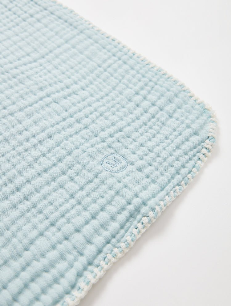 Close Up View: Piccolo Blue Kids Towel - Towel, Unlined, Textured Fabric, MOEVA Luxury Swimwear