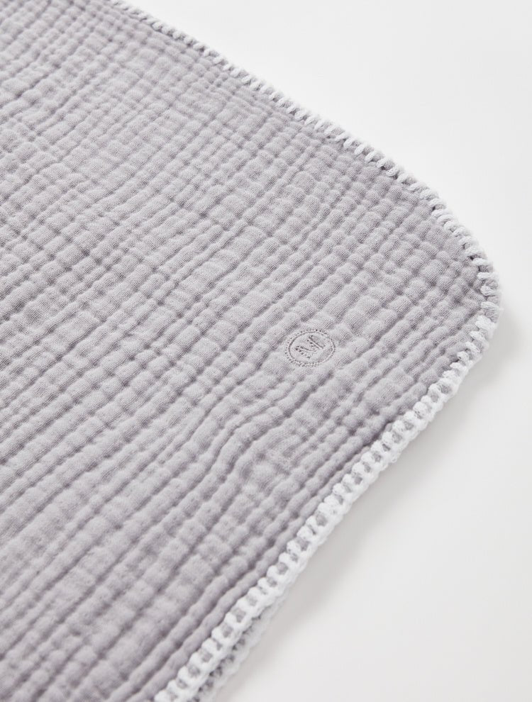 Close Up View: Piccolo Grey Kids Towel – Towel, Unlined, Textured Fabric, MOEVA Luxury Swimwear