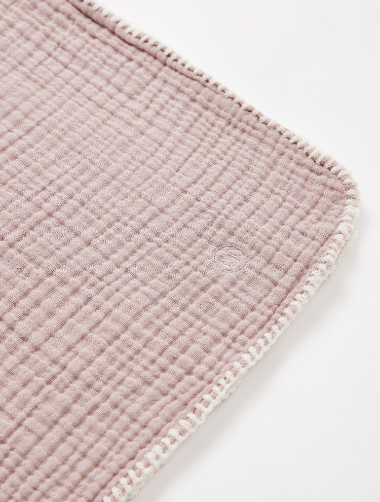 Close Up View: Piccolo Red Ochre Kids Towel - Towel, Unlined, Textured Fabric, MOEVA Luxury Swimwear