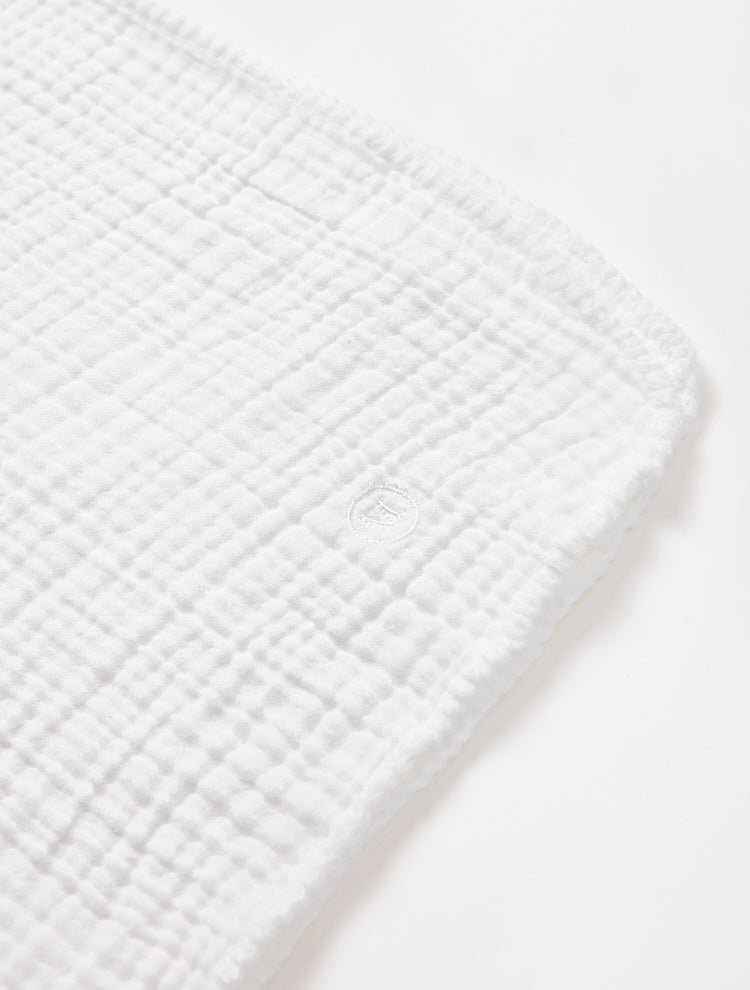 Close Up View: Piccolo White Kids Towel - Towel, Unlined, Textured Fabric, MOEVA Luxury Swimwear