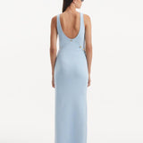 Raine Baby Blue Knit Maxi Dress with Side Slit & Button Detail | Moeva | RTW Dresses | Each week unveils new pieces—luxury swimwear, fluid resort silhouettes, and elevated summer-to-evening essentials designed to carry you from coastal escapes to city nights.