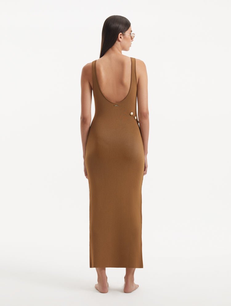 Raine Brown Dress -RTW Dresses Moeva