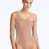 Rowan Bronze One-Shoulder Swimsuit with Hoop Detail | Moeva | Swimsuit | Each week unveils new pieces—luxury swimwear, fluid resort silhouettes, and elevated summer-to-evening essentials designed to carry you from coastal escapes to city nights.