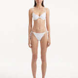 Doina - Salila White Underwired Side Tie Wave Textured Bikini Set | Moeva | Bikini Set | Each week unveils new pieces—luxury swimwear, fluid resort silhouettes, and elevated summer-to-evening essentials designed to carry you from coastal escapes to city nights.