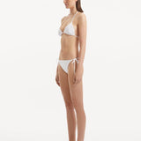 Sarita White Triangle Wave Textured Bikini Top | Moeva | Bikini Top | Each week unveils new pieces—luxury swimwear, fluid resort silhouettes, and elevated summer-to-evening essentials designed to carry you from coastal escapes to city nights.