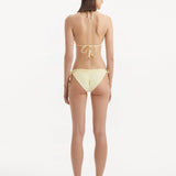 Sarita Yellow Triangle Wave Textured Bikini Top | Moeva | Bikini Top | Each week unveils new pieces—luxury swimwear, fluid resort silhouettes, and elevated summer-to-evening essentials designed to carry you from coastal escapes to city nights.